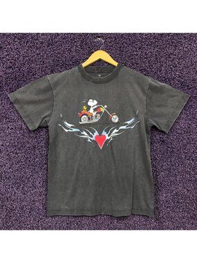 Peanuts Joe Cool Riding a Harley T-Shirt Size Small